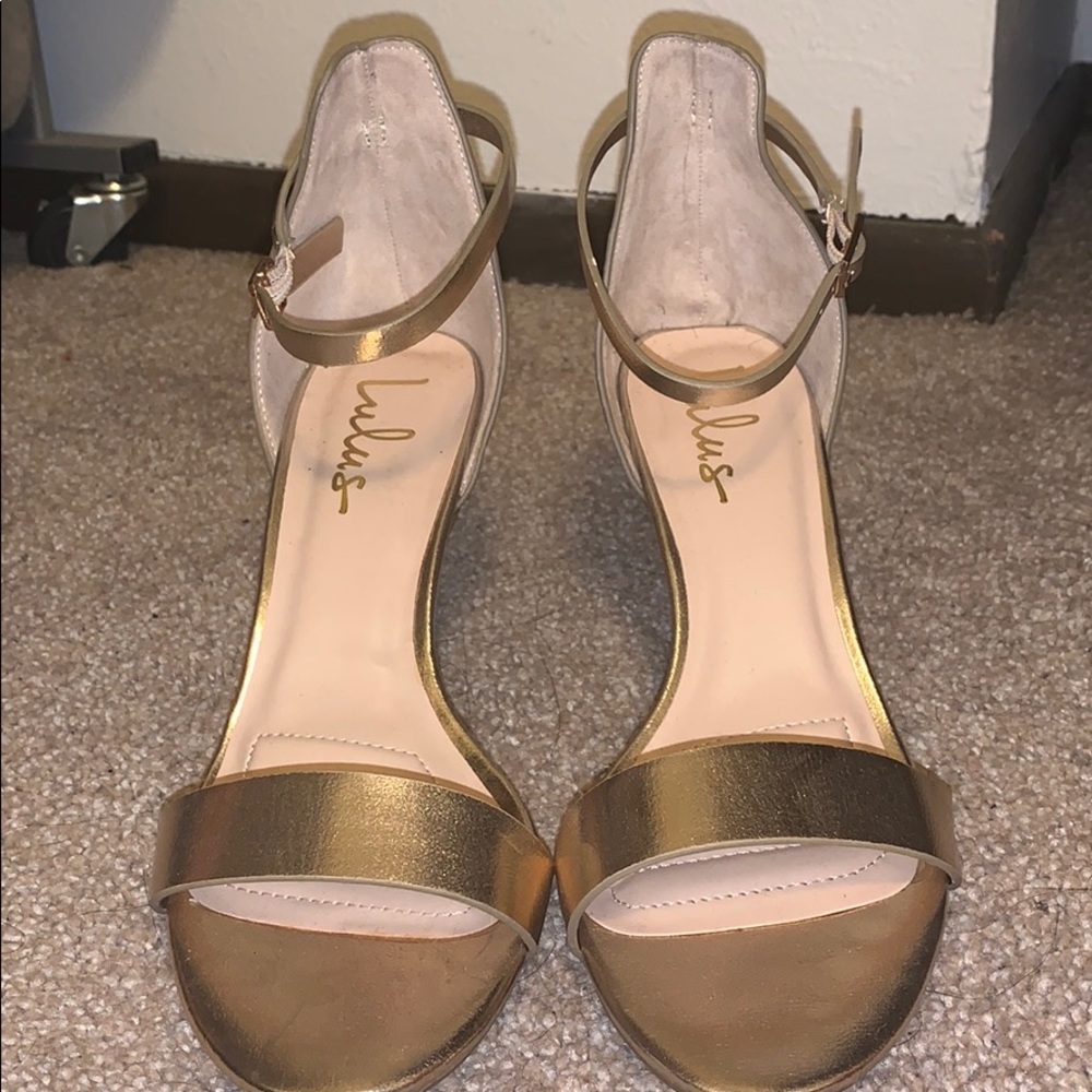 Gold/Clear Shimmery Heels (3.5 inches)